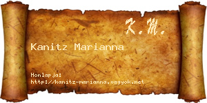 Kanitz Marianna névjegykártya
